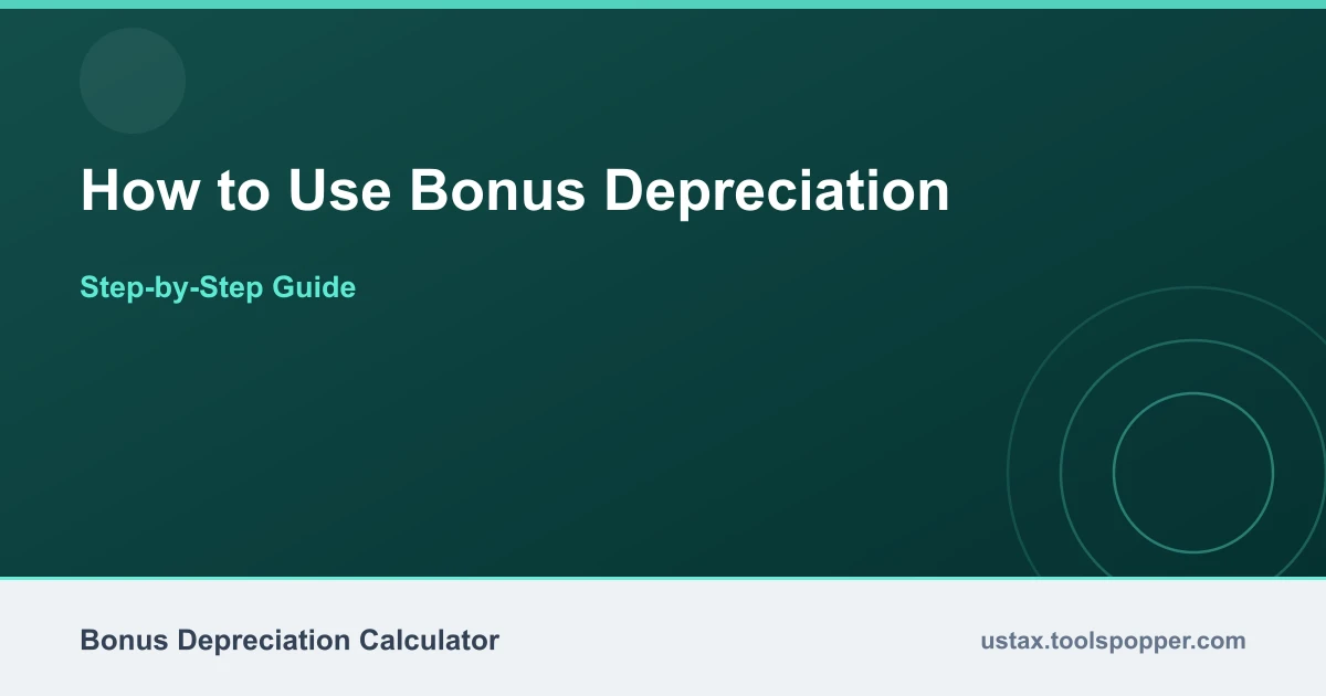 How to use the Bonus Depreciation