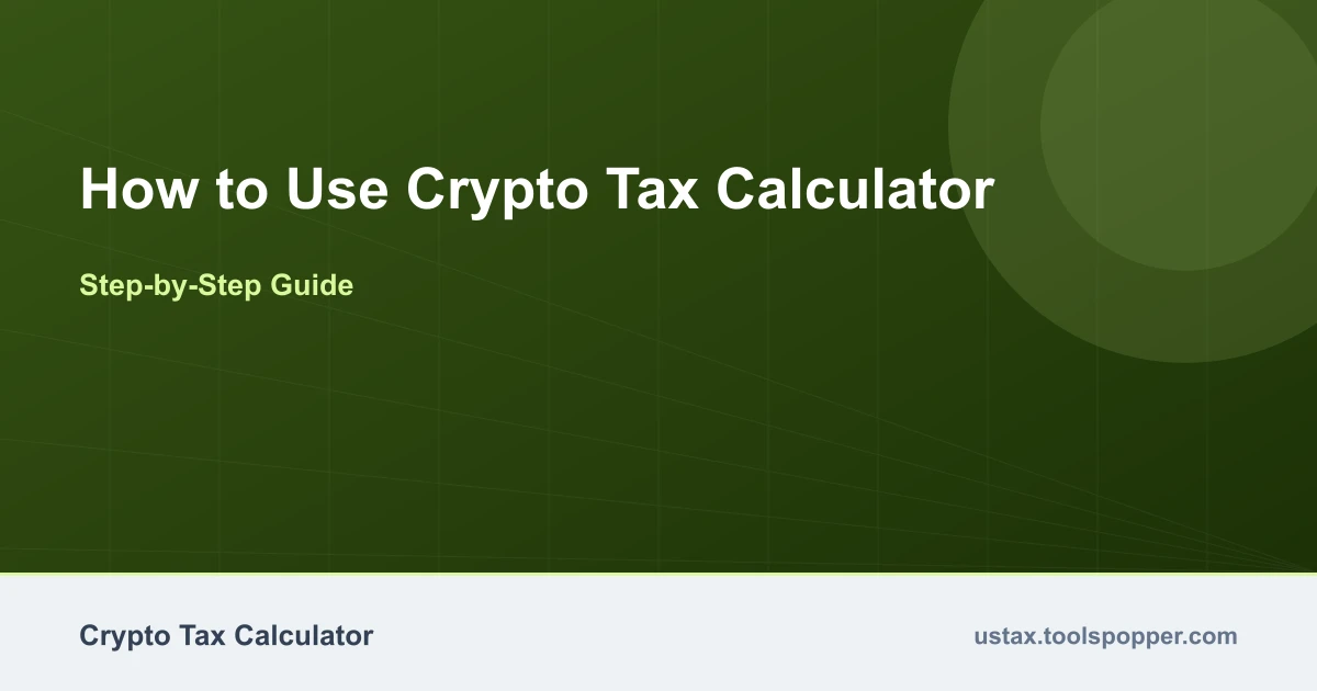 How to use the Crypto Tax Calculator