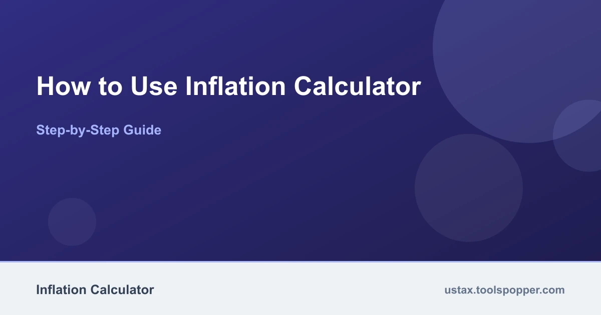 How to use the Inflation Calculator