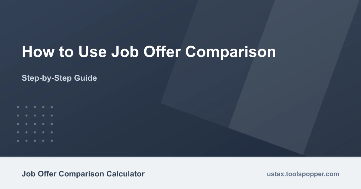 How to use the Job Offer Comparison