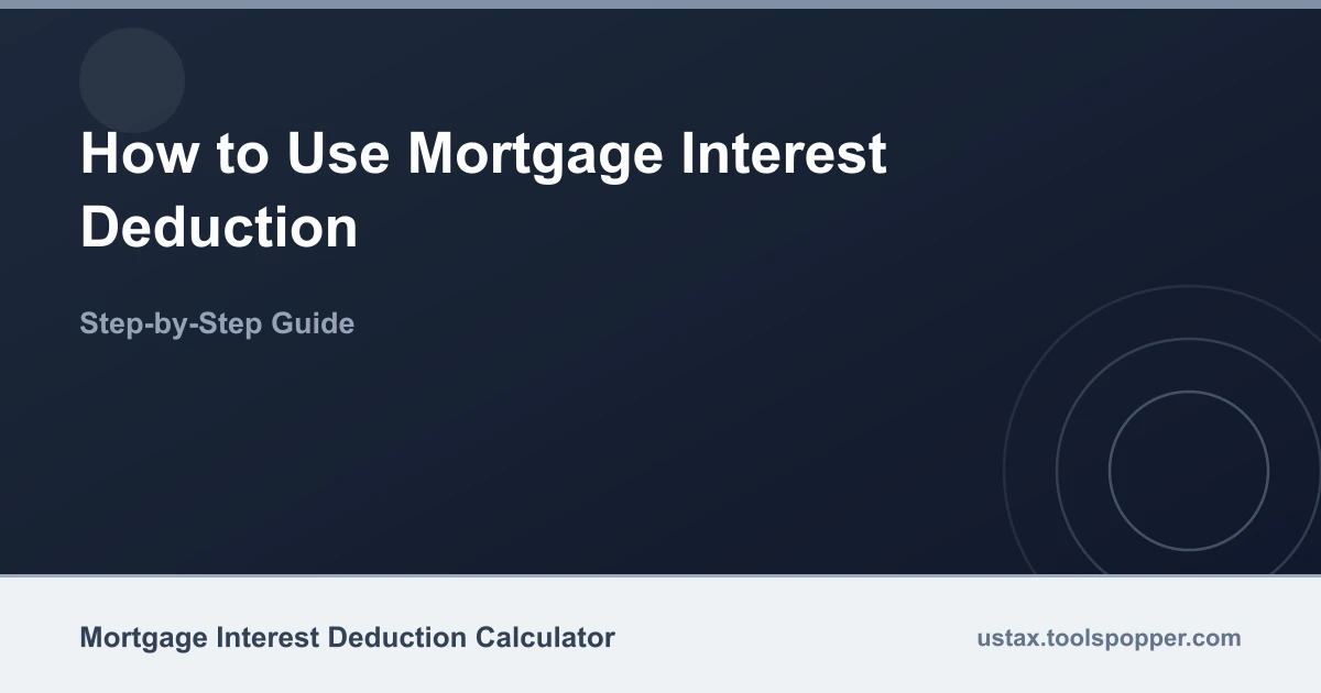 How to use the Mortgage Interest Deduction