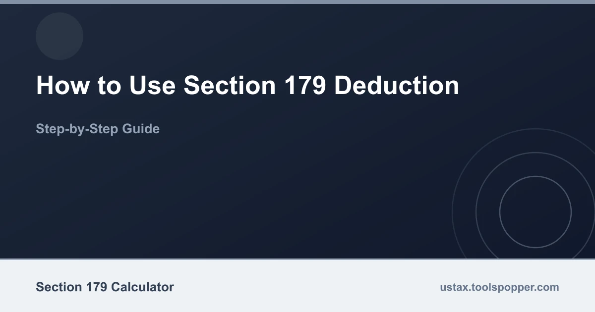 How to use the Section 179 Deduction