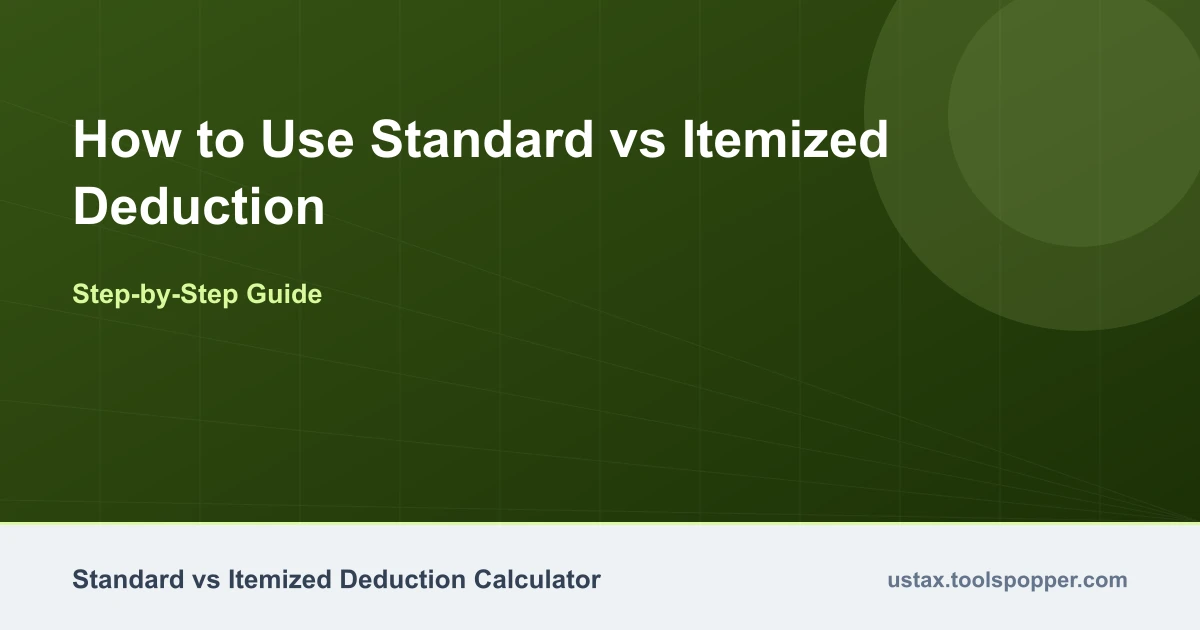 How to use the Standard vs Itemized Deduction